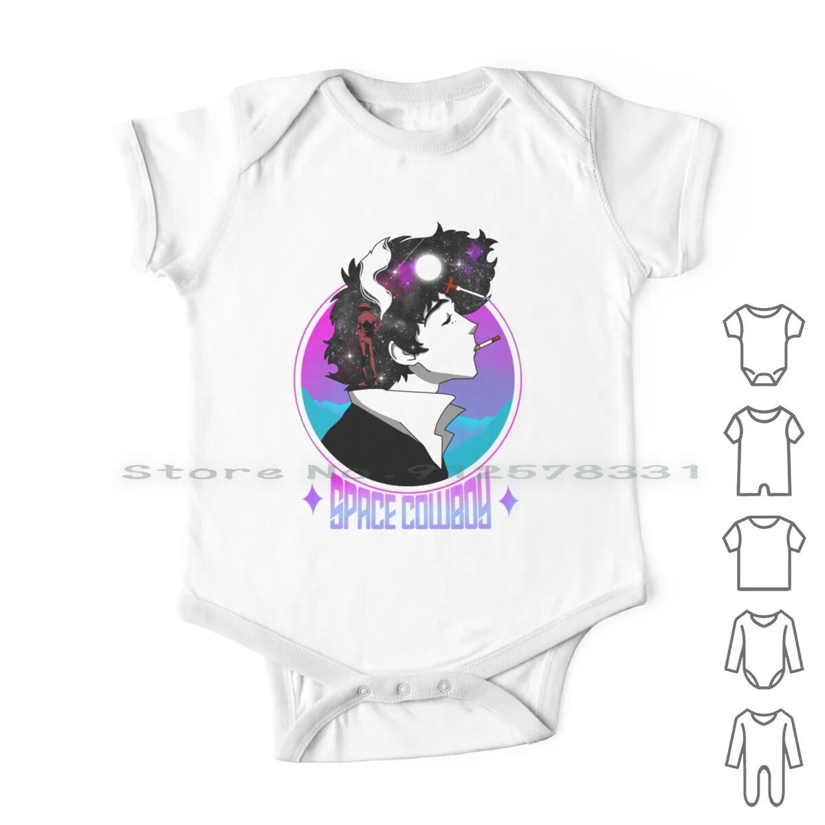 

Space Cowboy Newborn Baby Clothes Rompers Cotton Jumpsuits Anime Cowboy Bebop Galaxy Manga Star Space Cowboy Japanese Graphic