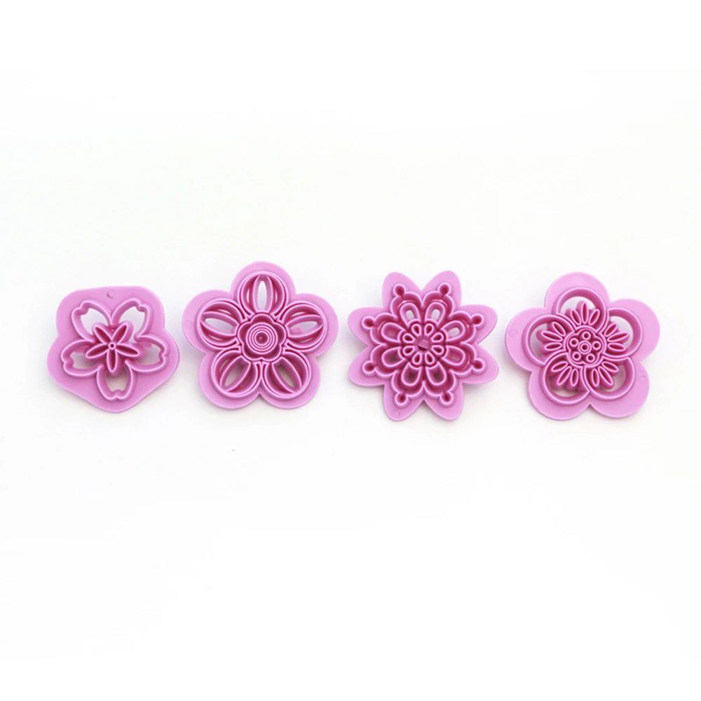 

4/5Pcs Flower Dragonfly Cookie Cutters 3D Butterfly Printing Fondant Embossing Cake Decorating Tools DIY Mould