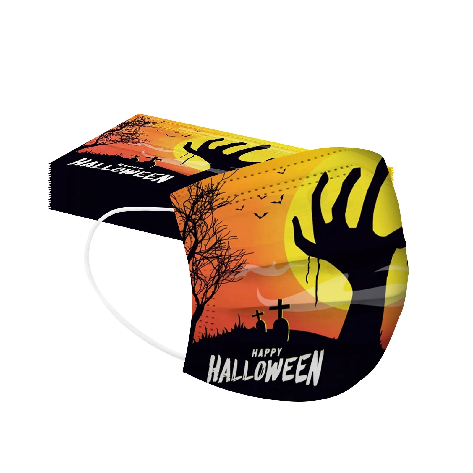 Одноразовая детская маска защитные маски для лица с ужасным принтом маскарадные