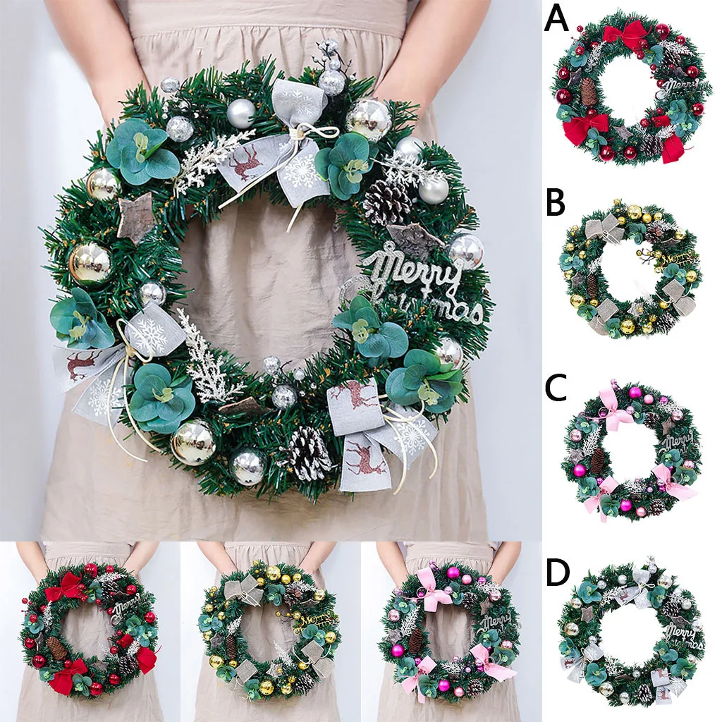 Рождественский венок ручной работы из ротанга кулон гирлянда окна реквизит