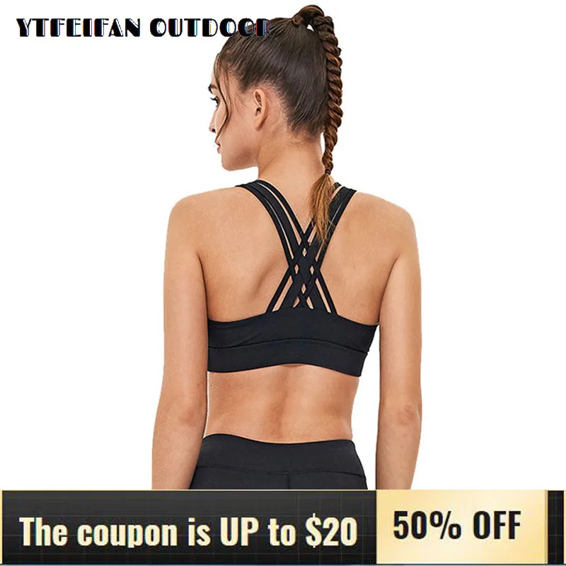 

Sports Bra for Women Gym Yoga Top Crop Tops Women's Wide Shoulder Straps Cross Gather Beauty Back Quick-drying Sports Underwear