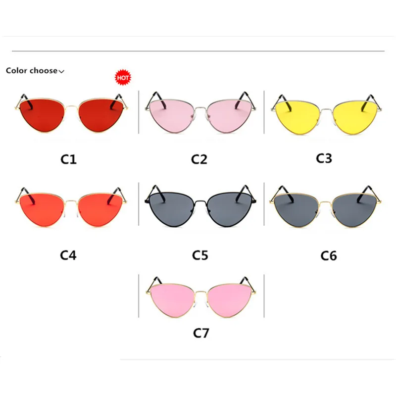 

Fashion Cat Eye Women Sunglasses Brand Designer Retro Sea Metal Coating Sunglass Gradient Mirror Sun Glasses UV400 Eyewear
