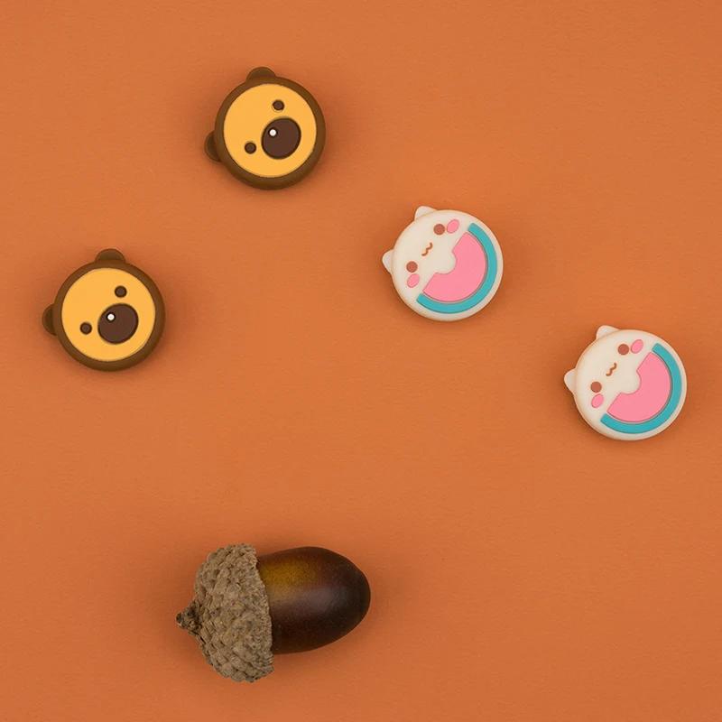 Красивое с медведем и собакой ручка для большого пальца силиконовая Кепка