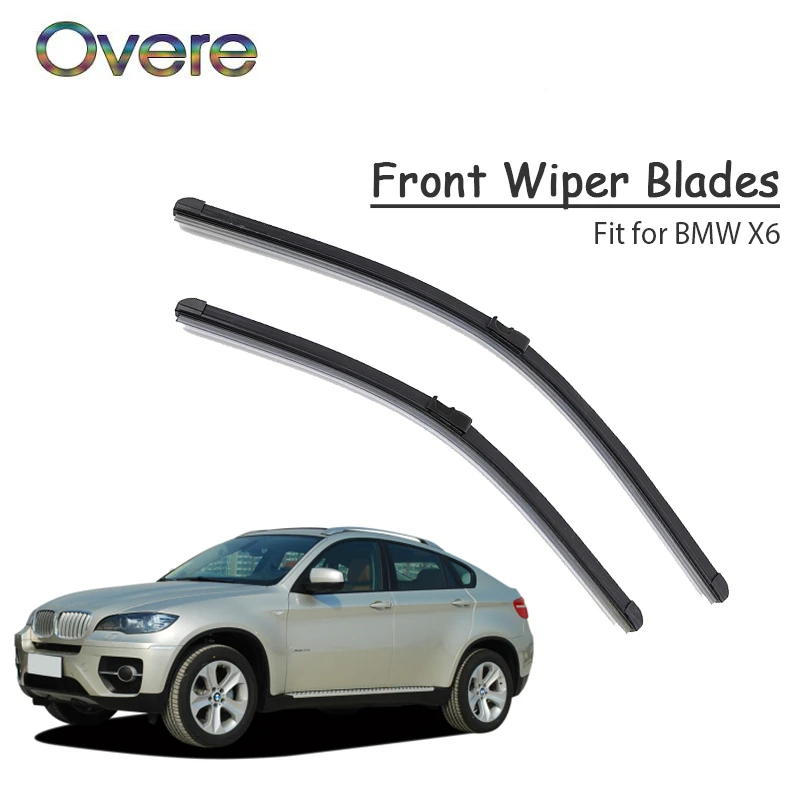 

Overe 1 комплект, резиновая Автомобильная передняя щетка стеклоочистителя, набор для BMW X6 F16 E71 X 6 Series 2017 2016 2015-2008, автомобильные оригинальные акс...