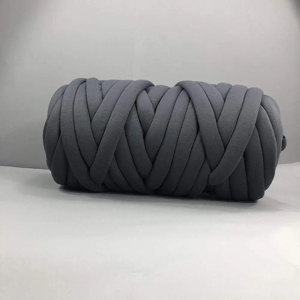dark grey 1000 г супер толстая пряжа, хлопок, труба, пряжа из мериносовой шерсти, альтернатива, сделай сам, объемное ручное вязание, пряжа для ручного вязания - Цвет: dark grey