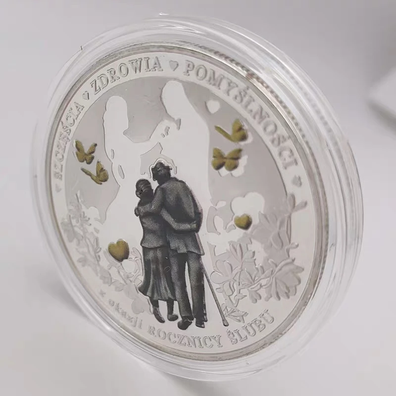 &quotForever Love&quot 999 Серебряный Свадебный юбилей коллекционные монеты любовь