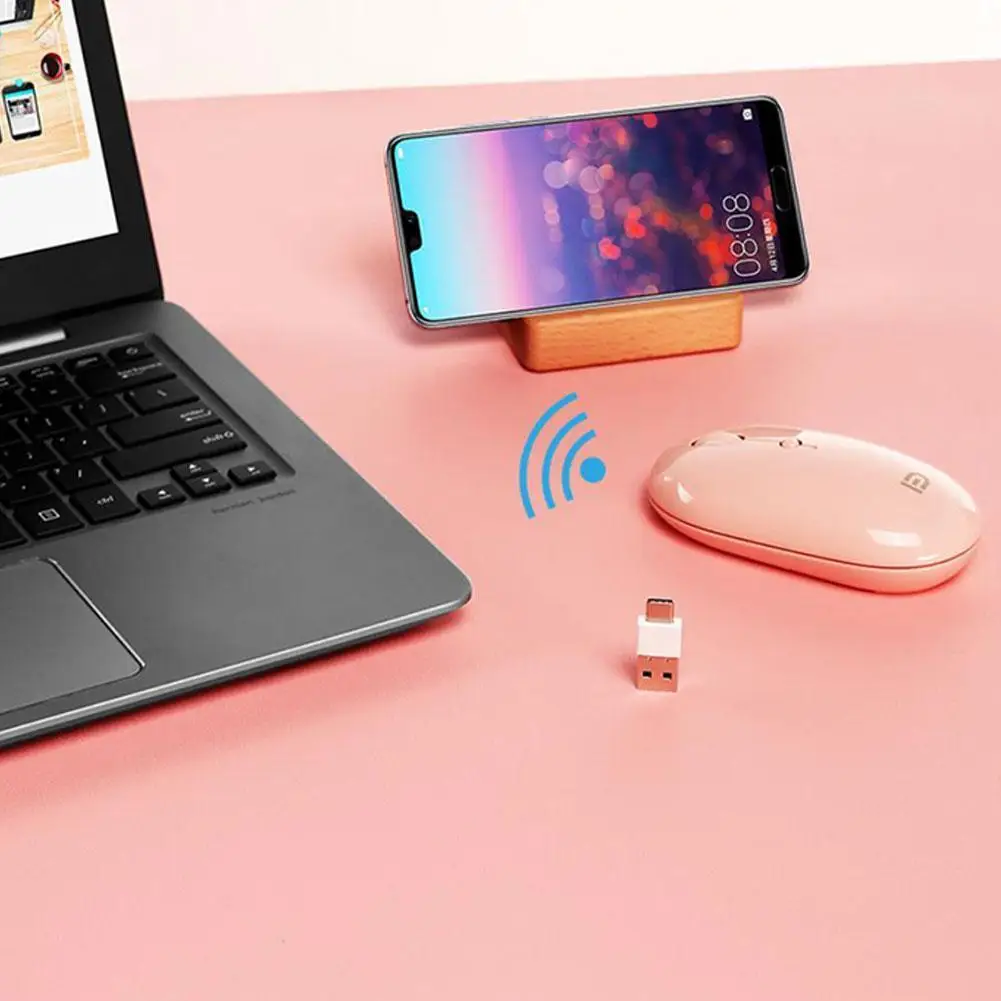 

Wireless Charging Mouse USB/TYPE-C Dual Connector Notebook Phone Tablet Rechargeable Mouse Noiseless Dual Mode Gaming