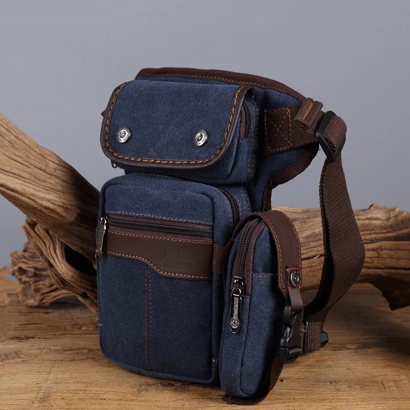 Blue Leg Bag Мужская поясная сумка в стиле стимпанк, Мужская тактическая сумка для телефона через плечо - Цвет: Blue Leg Bag