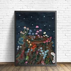 Плакаты с изображением грибов и фейерверков, постеры с изображением кольца фея, Абстрактные Художественные плакаты, настенная живопись, Картина на холсте, декор для домашней комнаты