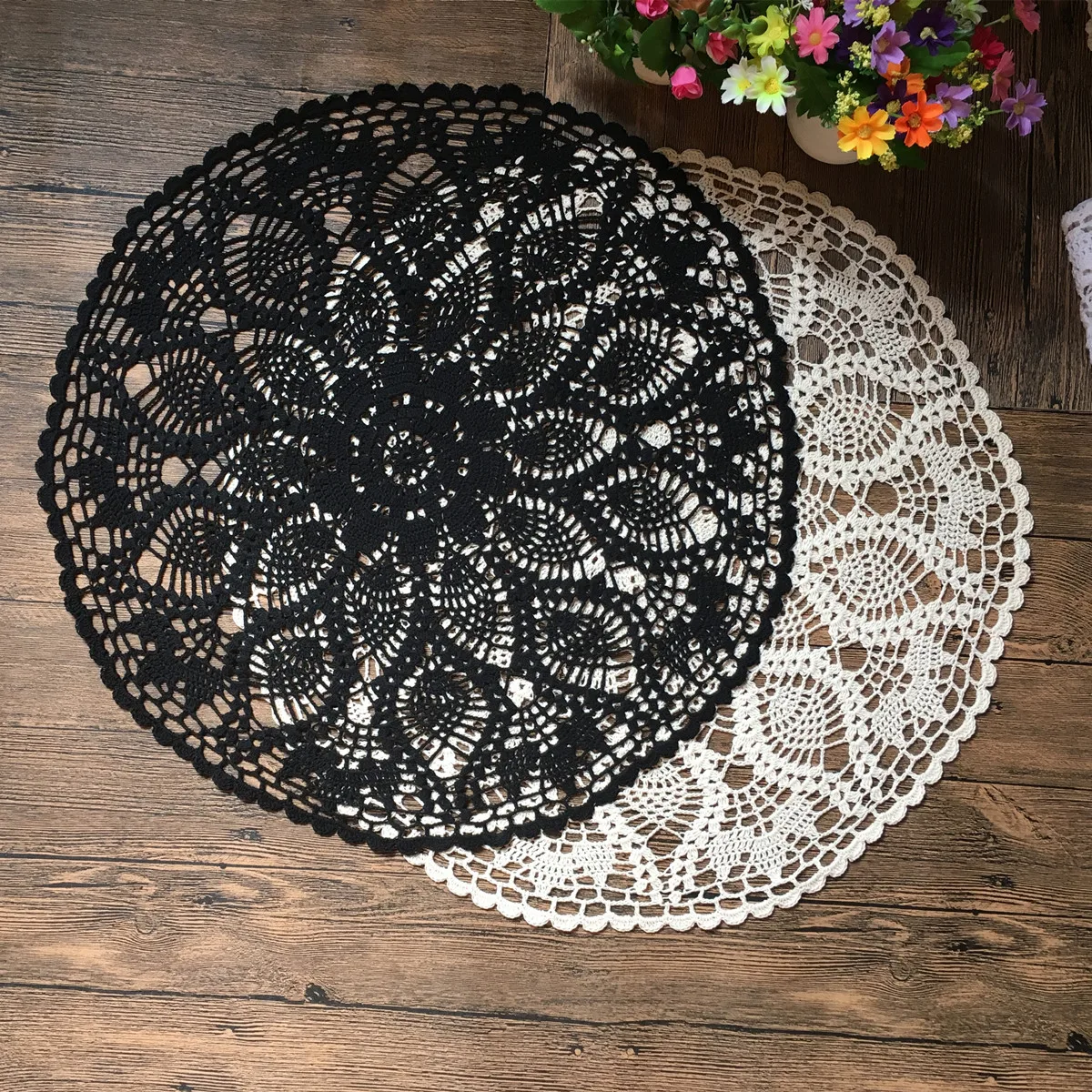 MINDPLUS винтажные вязаные крючком салфетки на стол из 100% хлопка 60 см коврик