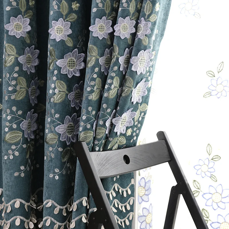 Новые шторы Chinelle вышитые занавески пасторальные свежие для гостиной спальни