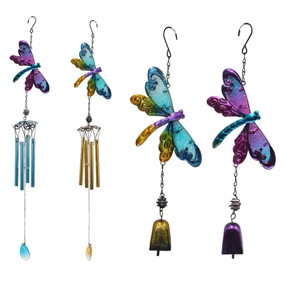 

Colorful Dragonfly Pendant Bell Tube Wind Chimes Indoor Outdoor Garden Decor