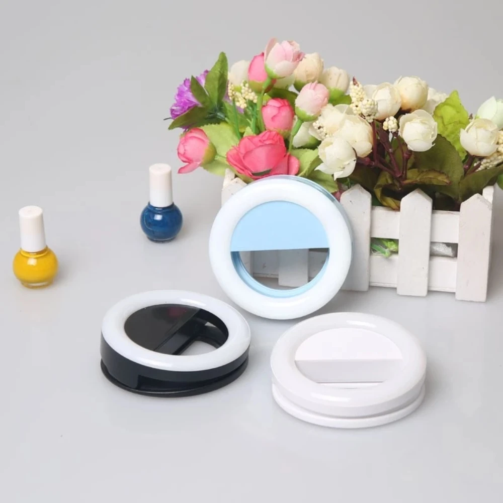 Универсальный портативный кольцевой светильник для селфи на зажиме телефона