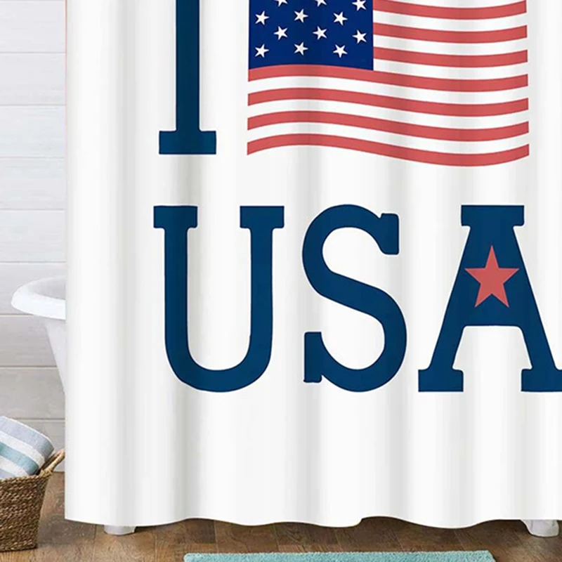 

71X79 inch Shower Curtain Graphic American Flag Shower Curtain Bathroom Decoration Set Waterproof And Mildew Proof
