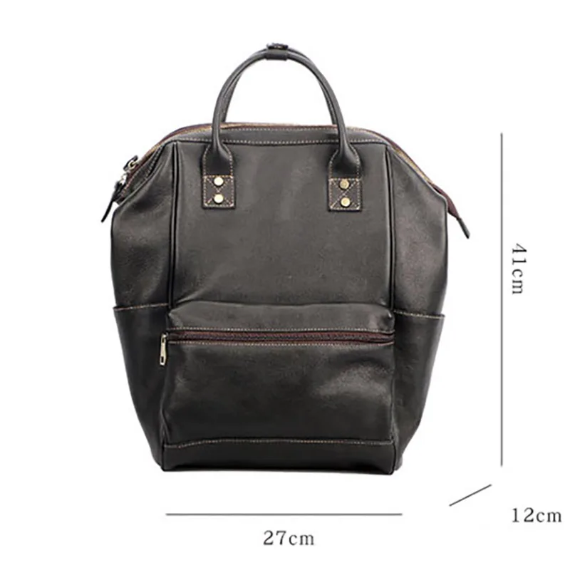 

AETOO Men's shoulder bag, men's leather backpack, simple and large-capacity travel bag