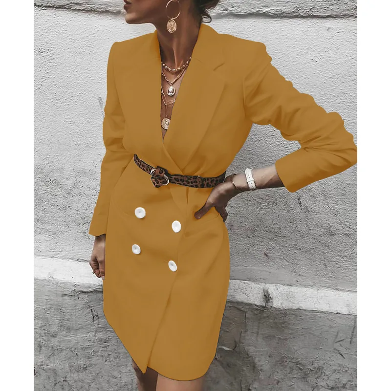 Женский однотонный блейзер с длинным рукавом элегантное облегающее платье