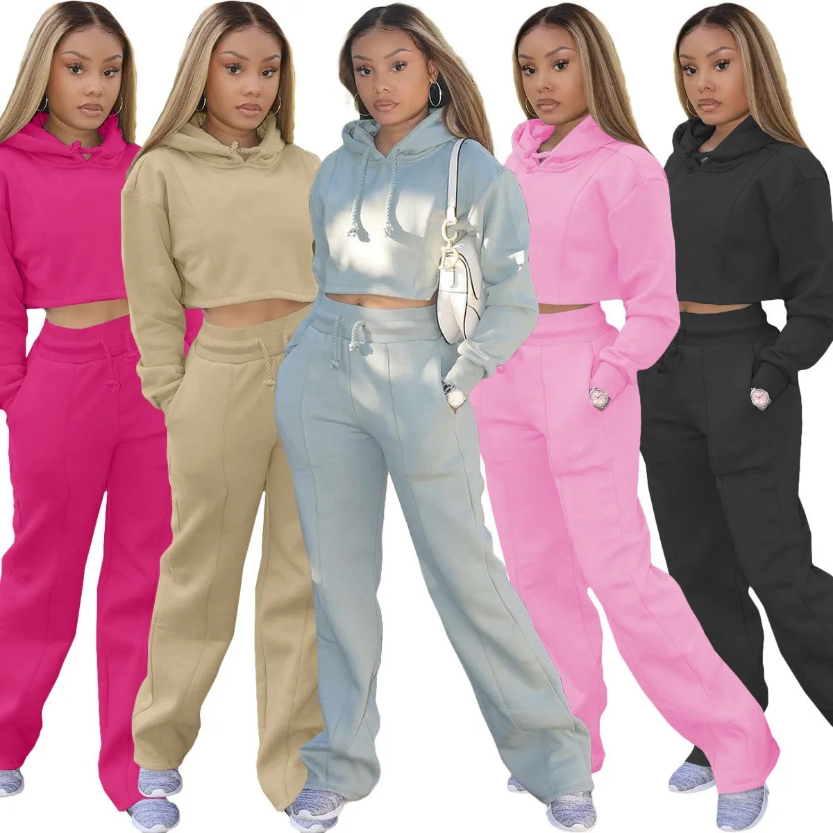 

Hooded Sweatshirt Tracksuit and Pants Sets Women Autumn Winter 2 Piece Sets Sport Outfits Jogger Set