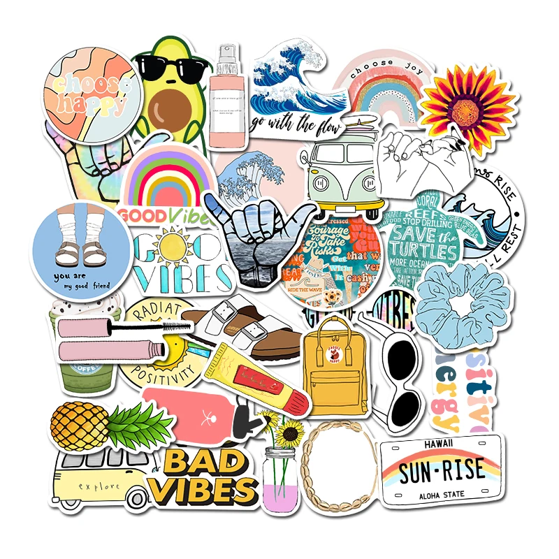 

35Pcs Pack Simple Girl Cute Cartoon Vsco Sticker Decal DIY for Laptop Luggage Guaitar Skateboard Notebook Waterproof Stickers