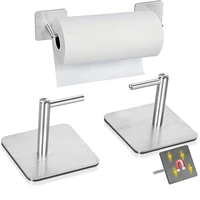 stainless steel magnetic tissue holder wall mounted kitchen accessories paper holder storage tool napkin rack magnetic hook