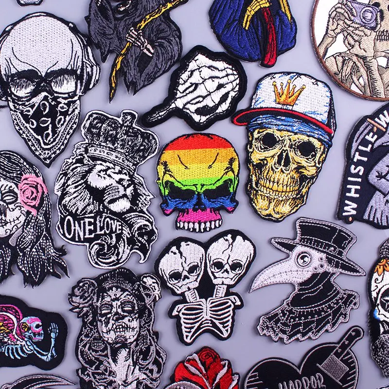 Чумной доктор патч панк одежда вышитые патчи для мужских пиджака Аппликации