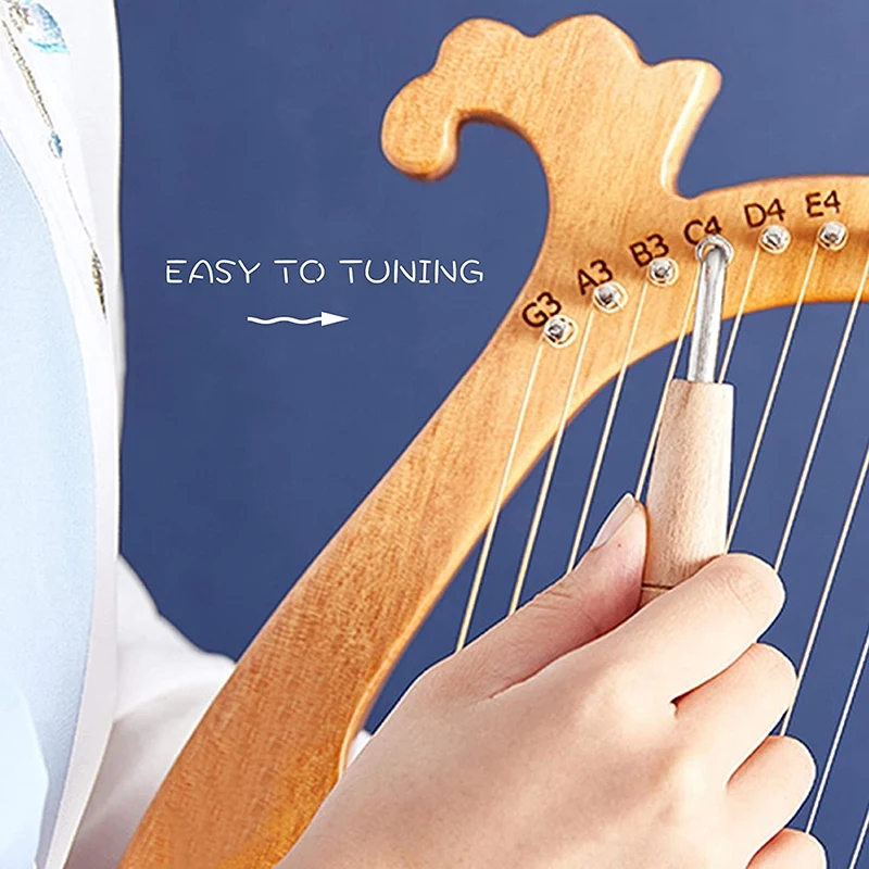 Lyre Harp греческая скрипка 16 деревянных струн твердая древесина красное дерево с