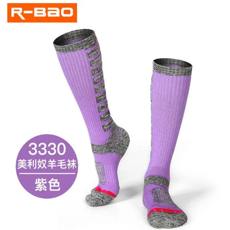 

2 Pairs/lot R-BAO Skiing Socks RB3330 Merino Wool Men Women Sports Socks Warm Outdoor Hiking Socks