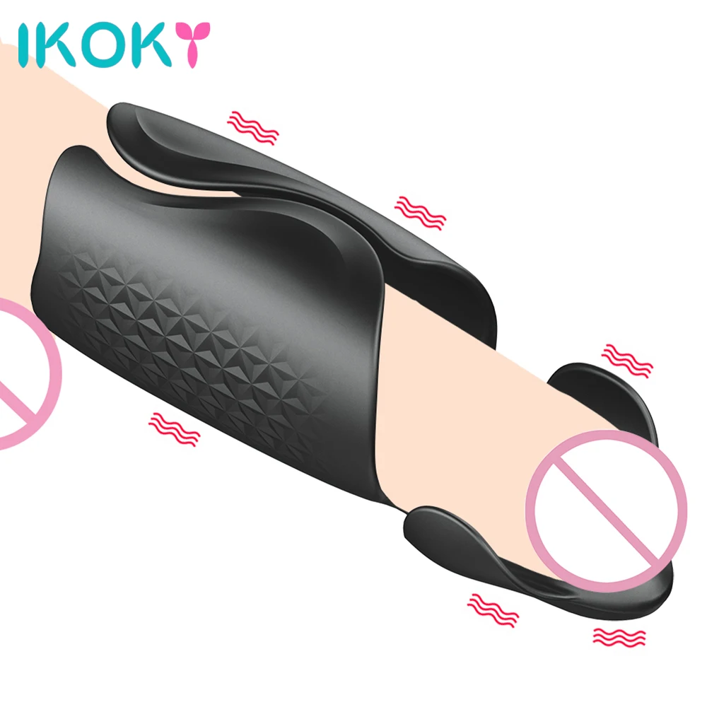 IKOKY 10 Скорость Пенис Вибратор для взрослых мужские время задержки петух