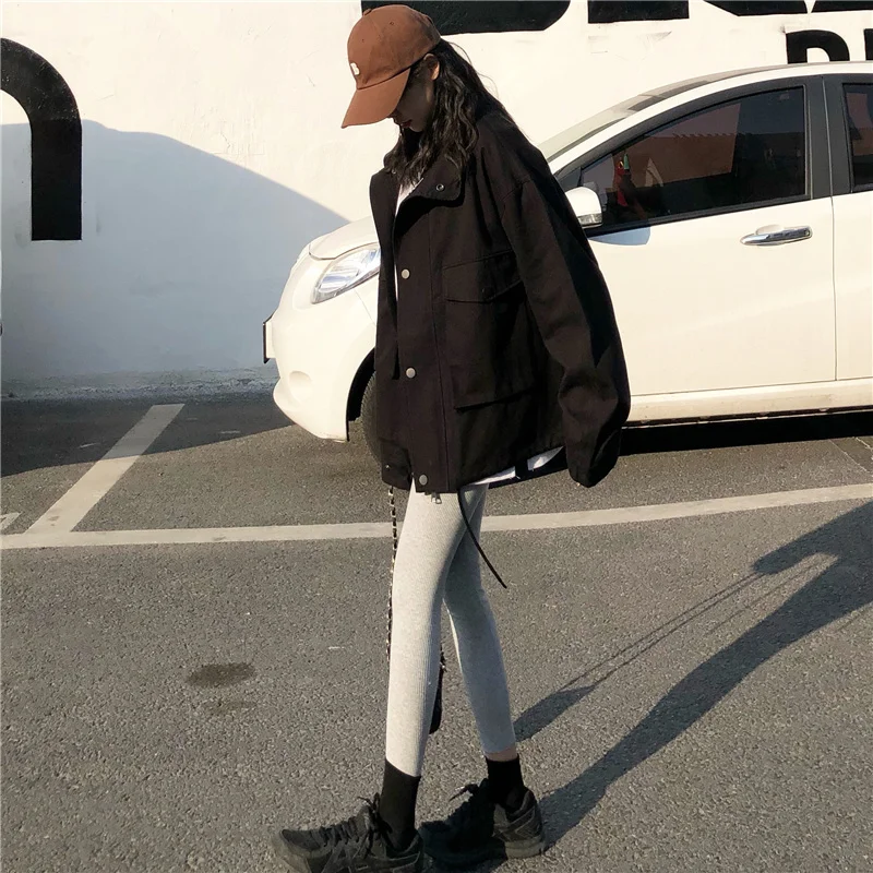 Женская куртка в стиле милитари Зеленая рабочая универсальная бейсбольная