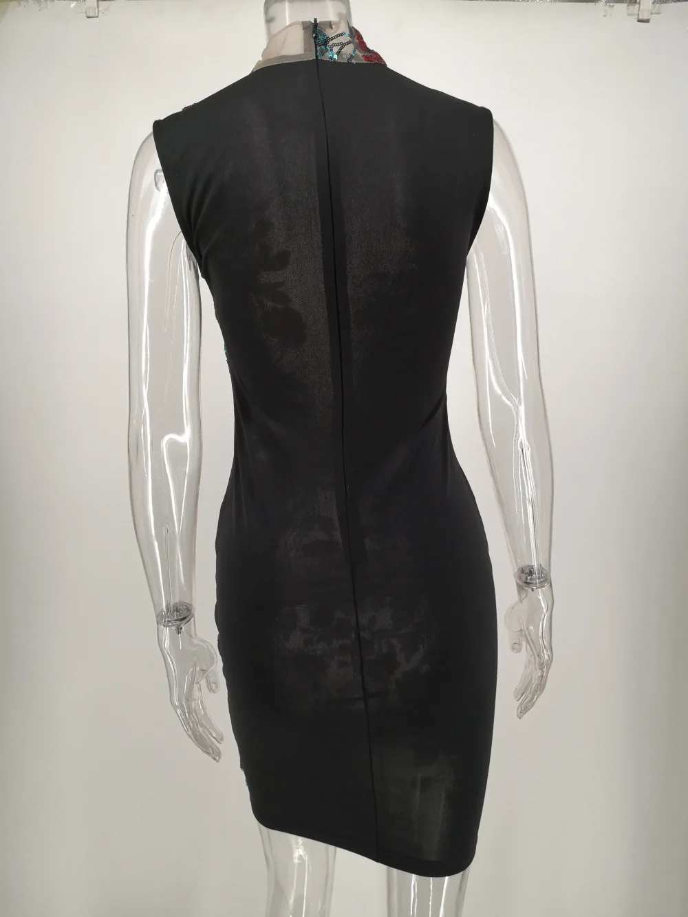 

Hola TeenYang Women Mesh Sequin Transparent Sexy Summer Dress Women Party Bodycon Vintage Dress Female Mini Dress Club Outfits