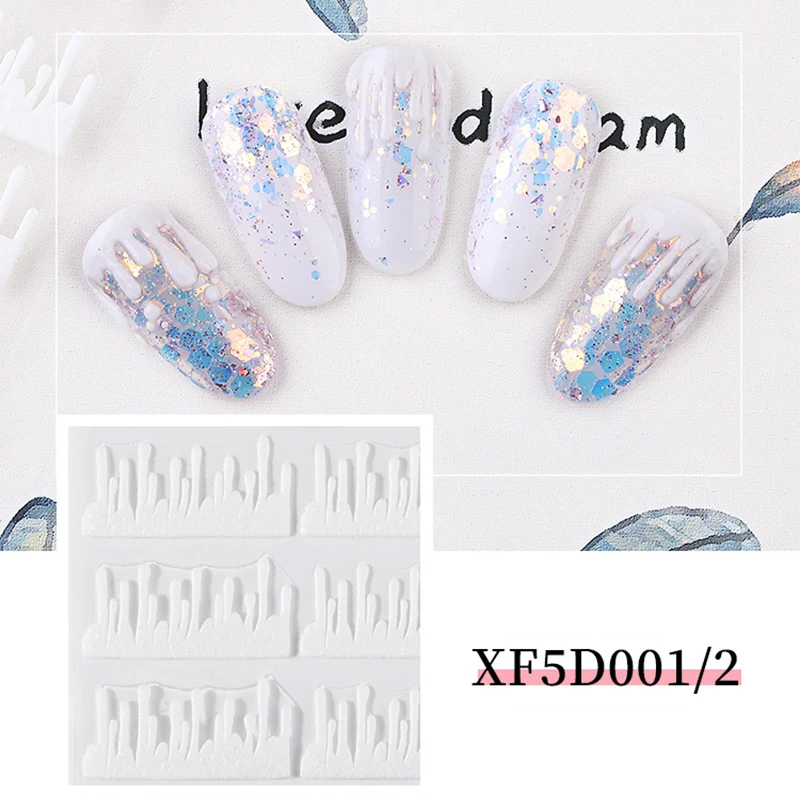 

Наклейки для ногтей с белым Кремовым эффектом, рельефные 5D наклейки для ногтей, украшения для ногтевого дизайна, летняя наклейка «сделай сам», аксессуары для маникюра
