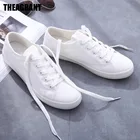 THEAGRANT теннисные кроссовки обувь Для мужчин Низкие однотонные из заменителя кожи повседневная обувь шнуровка светильник обувь с подошвой из вулканизированной резины белый MSN3024