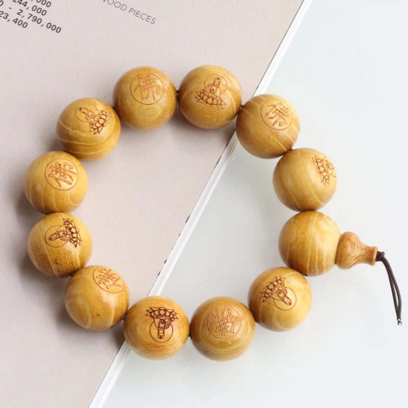 Натуральный Деревянный деревянный браслет ручной работы из золотого дерева