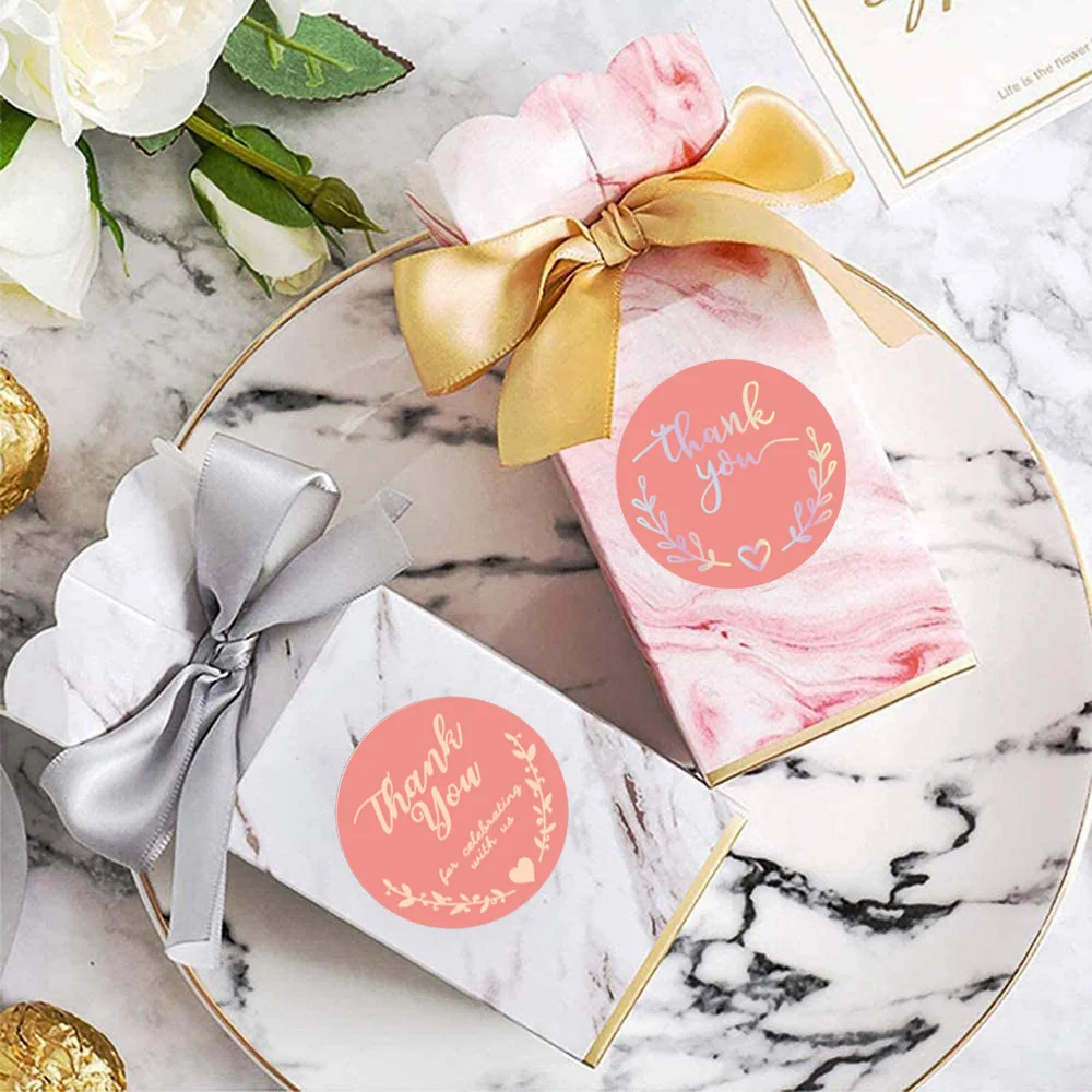 

500Pcs Holographic Thank You for Supporting My Small Business Your Order Stickers Rose Gold Laser Silver Pink Green Seals Labels