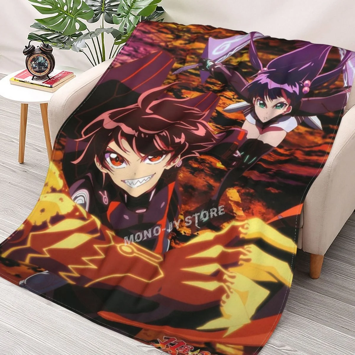 

Twin Star Exorcists - Sousei No Onmyouji Throw Blanket Sherpa Blanket Bedding soft Blankets