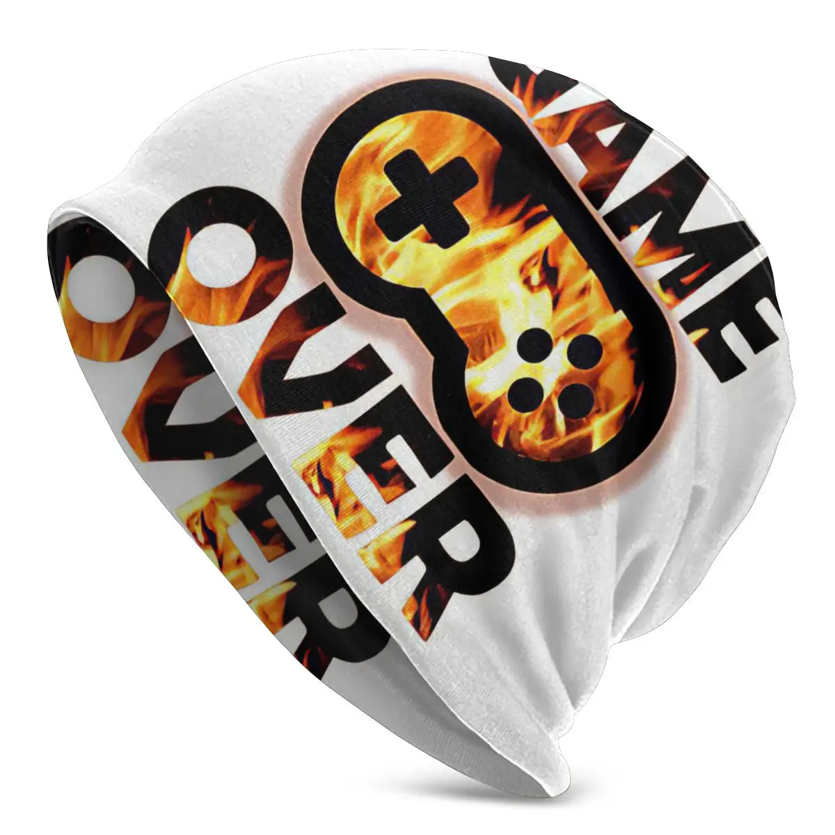 

Game Over Flames Beanies Pullover Cap Comfortable , Adult Men's Woman Knit Hat