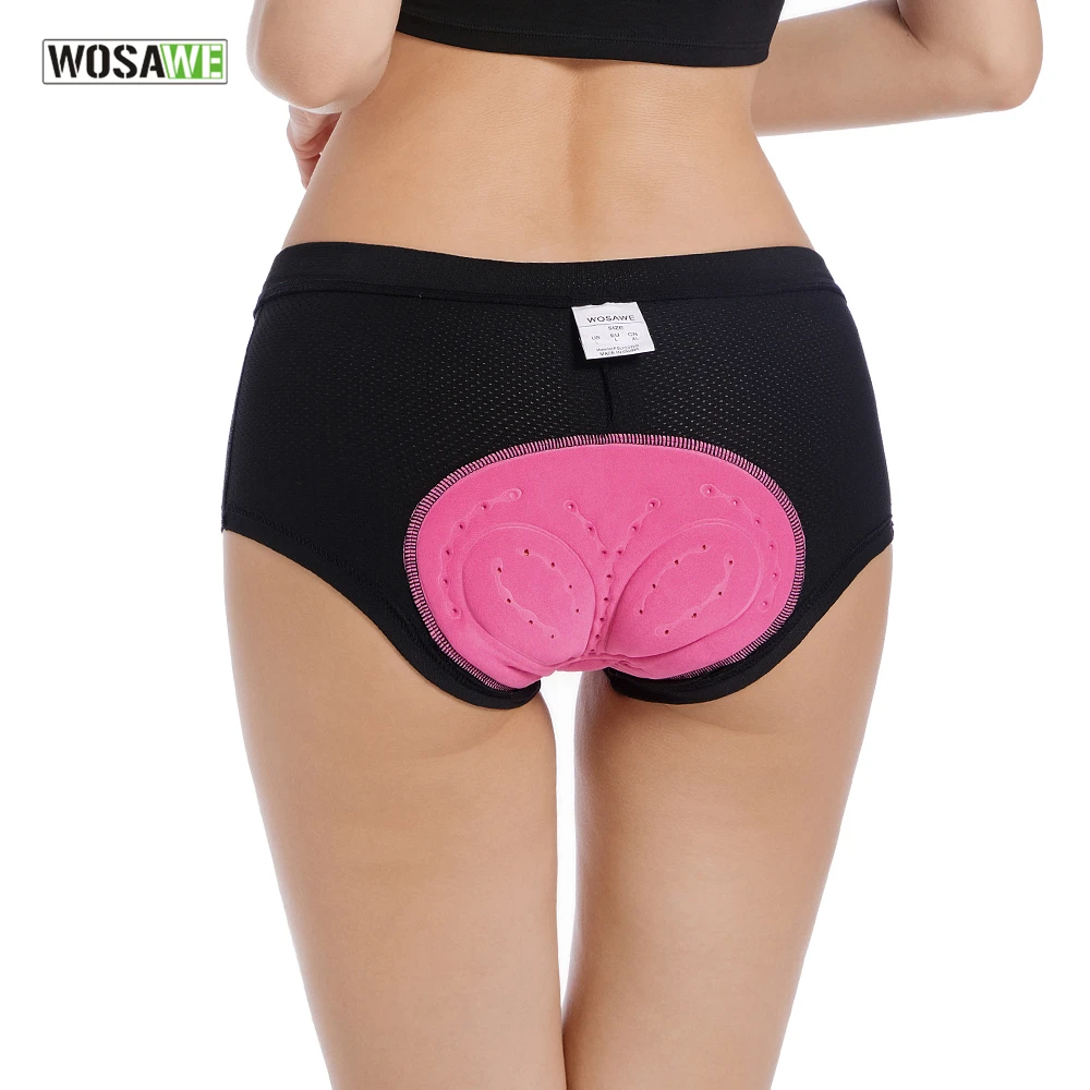 

WOSAWE Women Cycling Shorts 3D Silica Gel Padded Shockproof MTB Mountain Racing Bike Bicycle Underwear Underpants Black Mesh