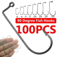 100pcs high carbon steel 90 degree jig fish hooks for outdoor sea ocean fishing fish hooks