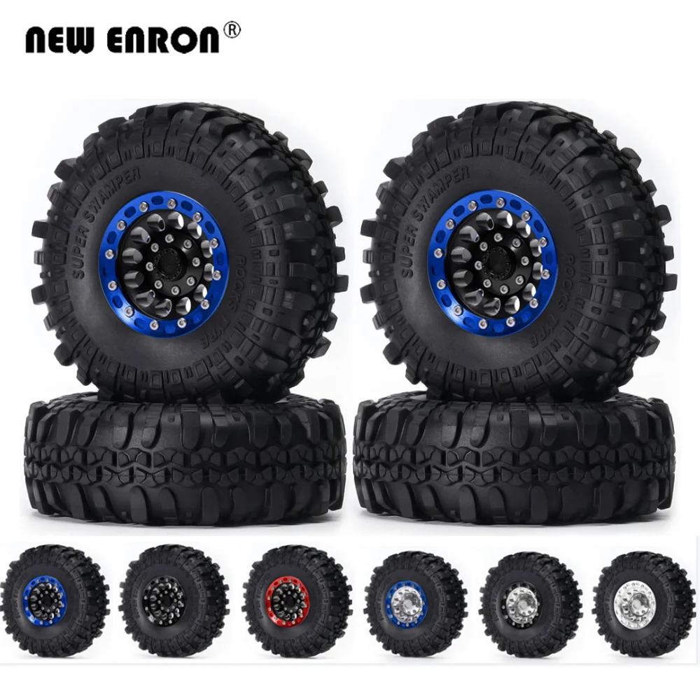 4Pc/Lot 1.9 inch Beadlock Wheels Rim 110mm Rubber Tires for 1/10 RC Crawler Car Traxxas Trx6 SCX10 90046 GEN 8 Voodoo KLR jimny - купить по