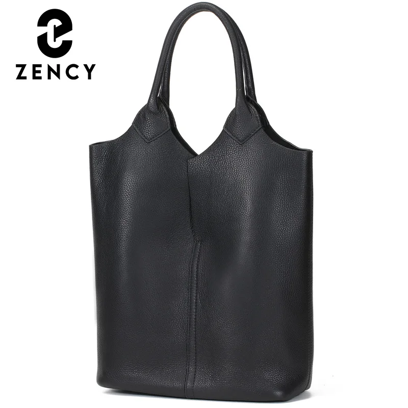 

Сумка Zency Женская Складная с верхними ручками, модная сумочка из мягкой натуральной кожи, Простой повседневный саквояж для покупок, вместит...