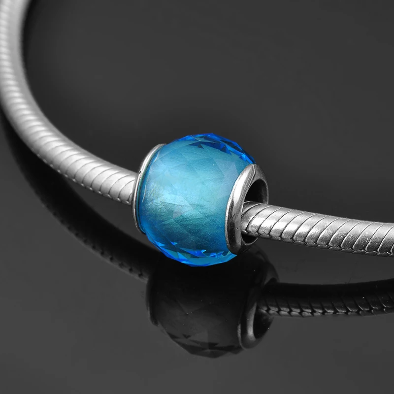 

Fashion Murano glass beads DIY Gift Green round 925 Sterling silver charms fit original europeu bracelet jewelry making women