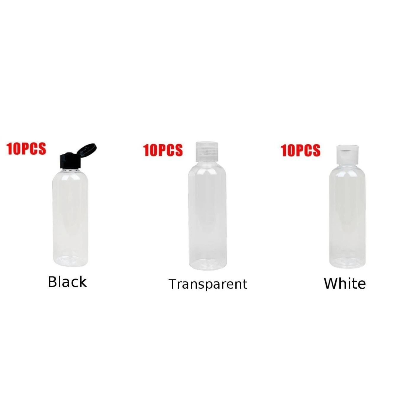 

10pcs Plastic Bottles 100ML Clear Small Travel Flip Home Liquids Shampoo For Gels, Oils, Shampoos And Lotions
