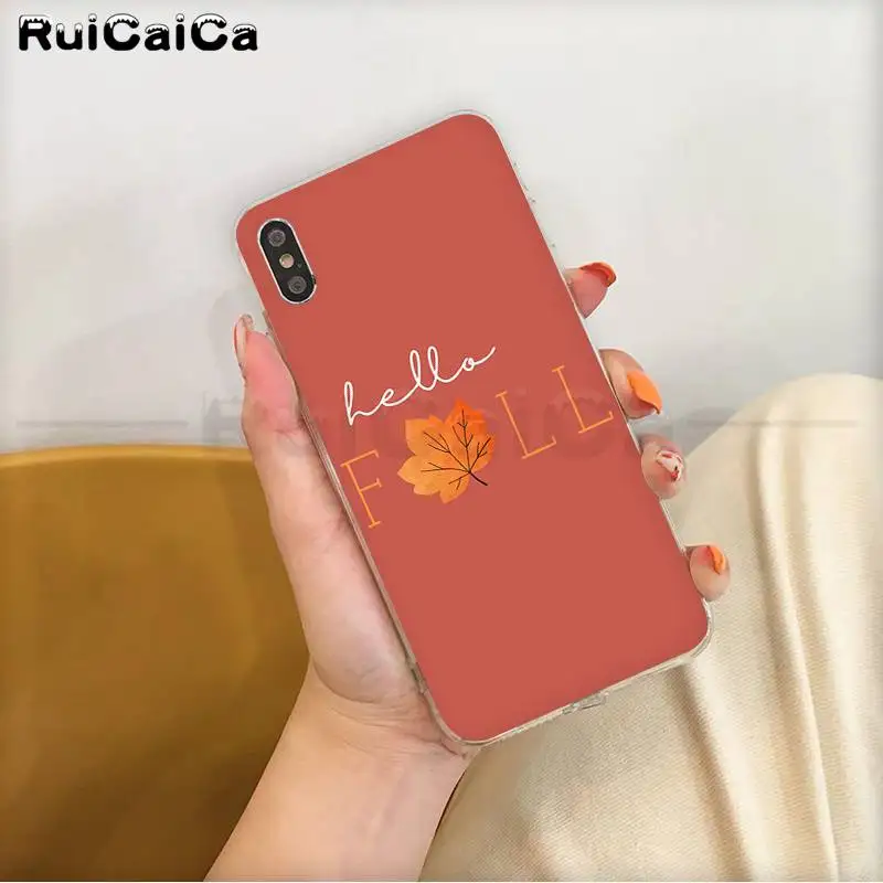 RuiCaiCa Прозрачный чехол для телефона с изображением тыквы счастливой осени iPhone 11 pro