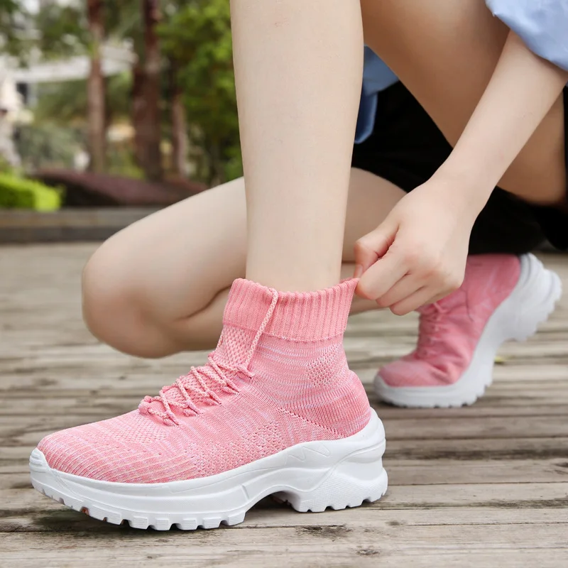 

Large Size Women's Shoes Flats Fashion Casual Ladies Shoes Woman 2021 Lace-Up Mesh Breathable Female Sneakers Zapatillas Mujer