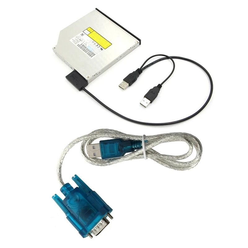 2 Pcs Accessories: 1 USB to 9-Pin Serial Port Adapter &amp SATA Cable 2.0 7+6 External Power for Laptop | Электроника