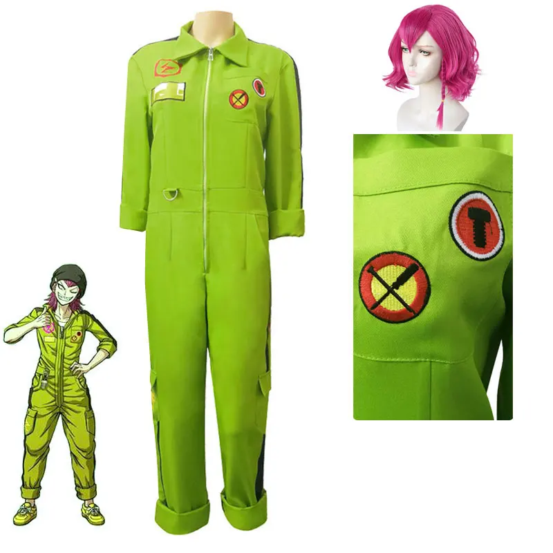 Danganronpa 2 Goodbye Despair Kazuichi Soda Cosplay Costume Men Wigs Bodysuit Jumpsuits Halloween