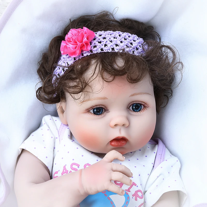 

56CM Full Body Soft Slicone Waterproof Real Flexible Touch Lifelike Reborn Baby Girl Bebe Doll Reborn Bath Toy