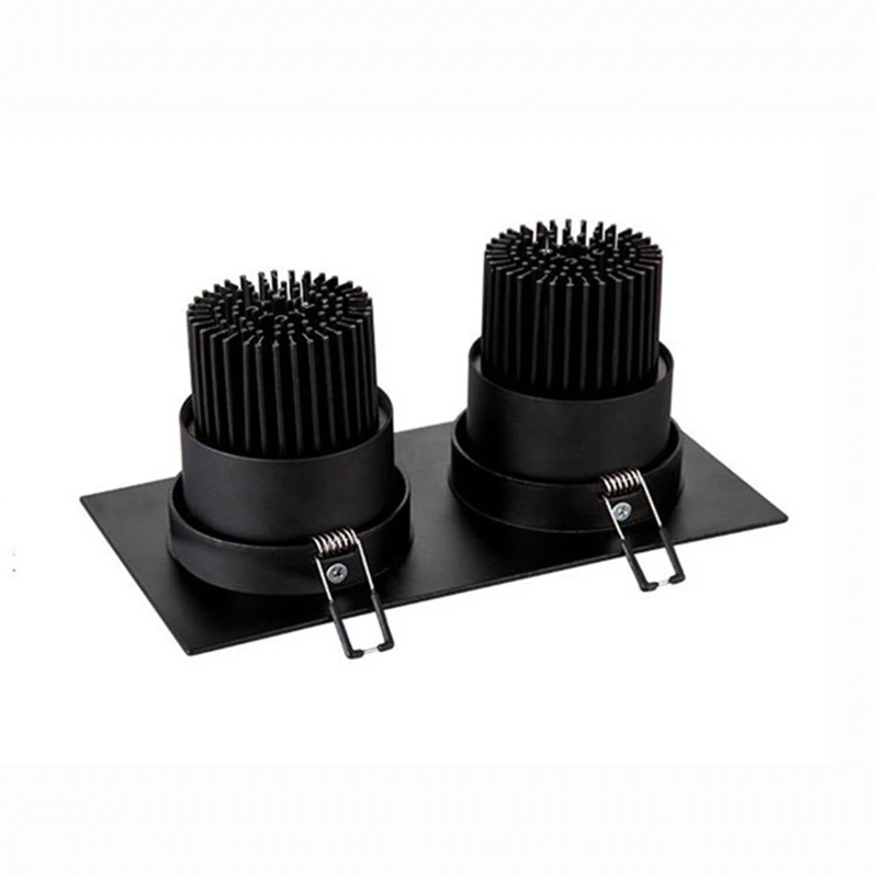 Двухголовые Черные Квадратные Диммируемые светильники 7 Вт 40 Светодиодный