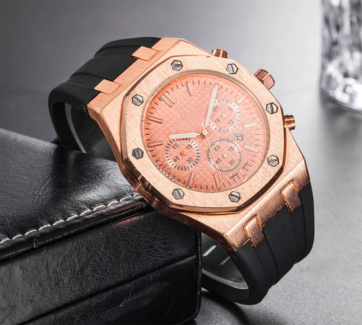 

Часы наручные мужские кварцевые с календарем, повседневные, круглые, светящиеся, с покрытием из ПВХ силикона, для пар