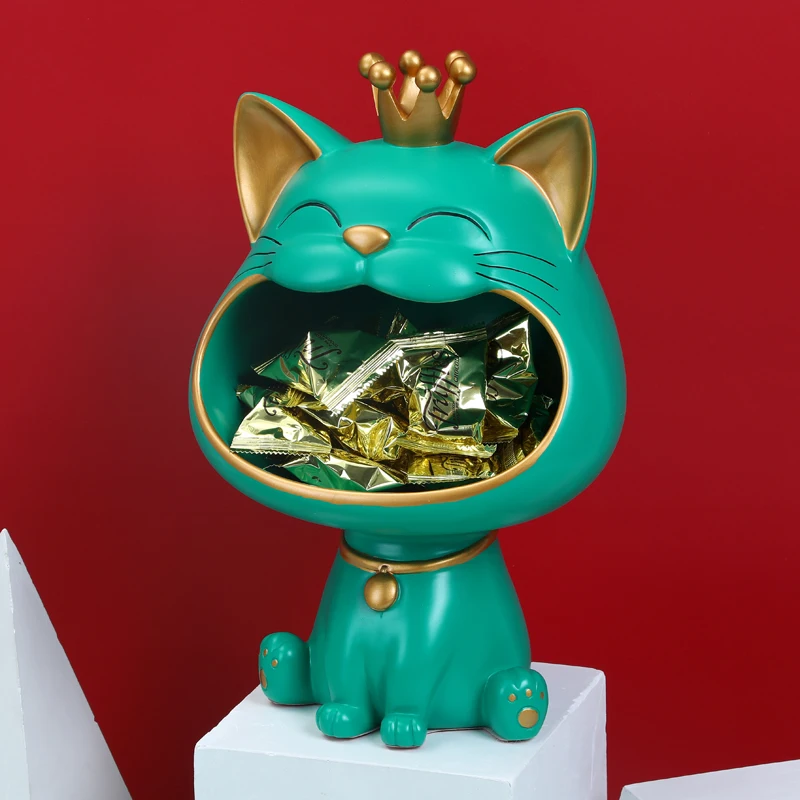 

Домашний декор, скульптура 3D статуя кота, украшение стола, миниатюрная фигурка, коробка для хранения мелочей, современные украшения для гос...