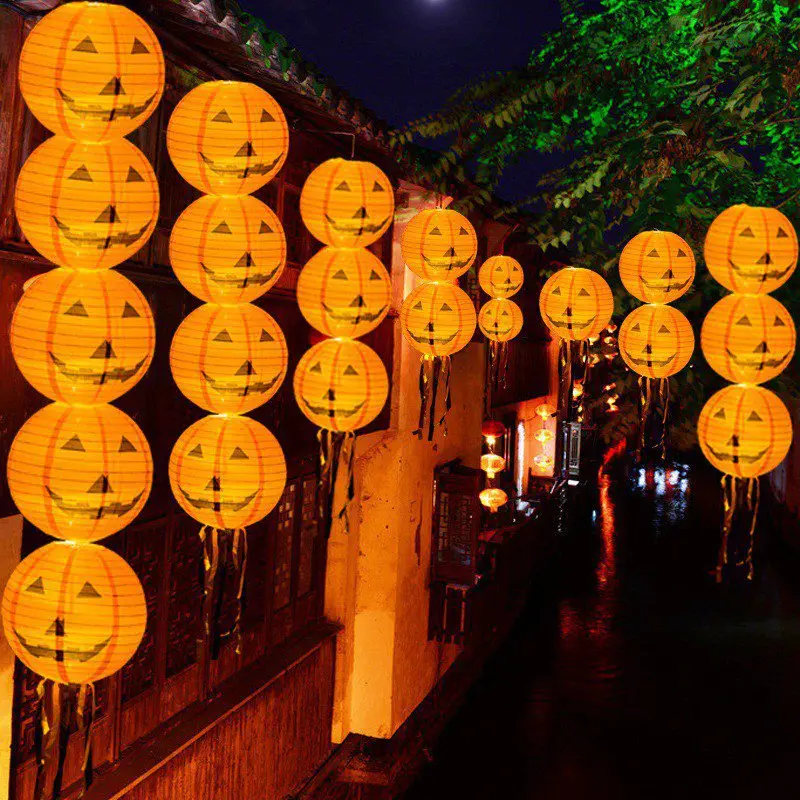 

Halloween Ghost Festival Pumpkin Lantern Mixed Color Witch Hat String Lights Pumpkin Hat Lights 8 Sets